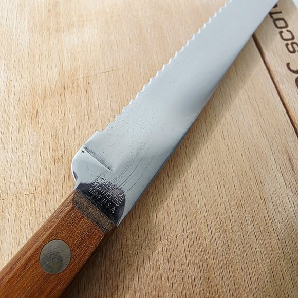 Vtg Seagrams 100 Pipers Scotch Mini Cutting Board Butcher Block Russel Knife US - Picture 5 of 6